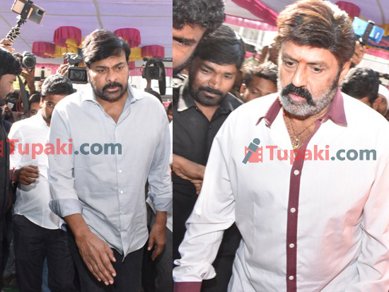 Chiranjeevi And Balakrishna At Tarakratna House